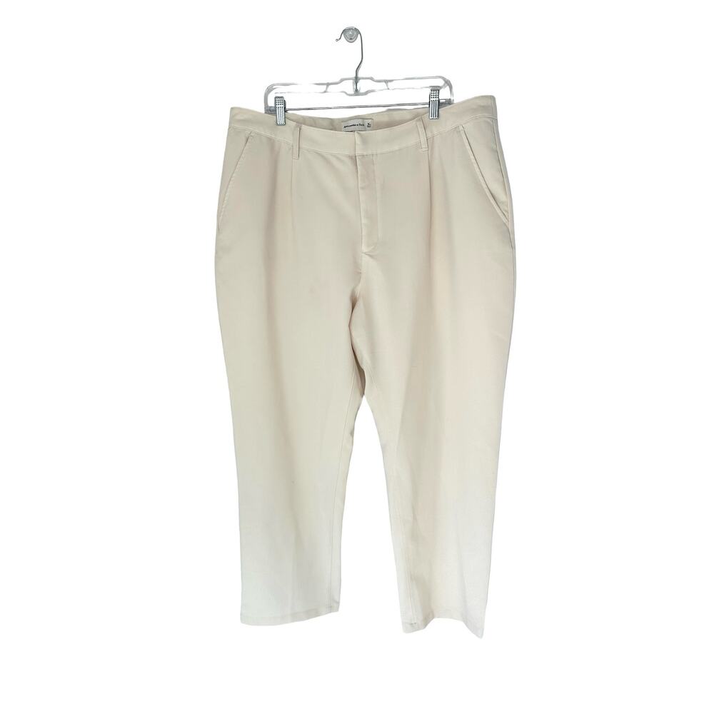 Abercrombie & Fitch Pants Cream Wide Leg Trouser‎ Basic Neutral Classic Size XL